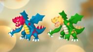 Regular and Shiny Druddigon (Image via TPC)